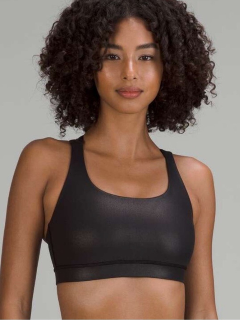 Lululemon Energy Bra, Shine Matte Black Foil, Size 14